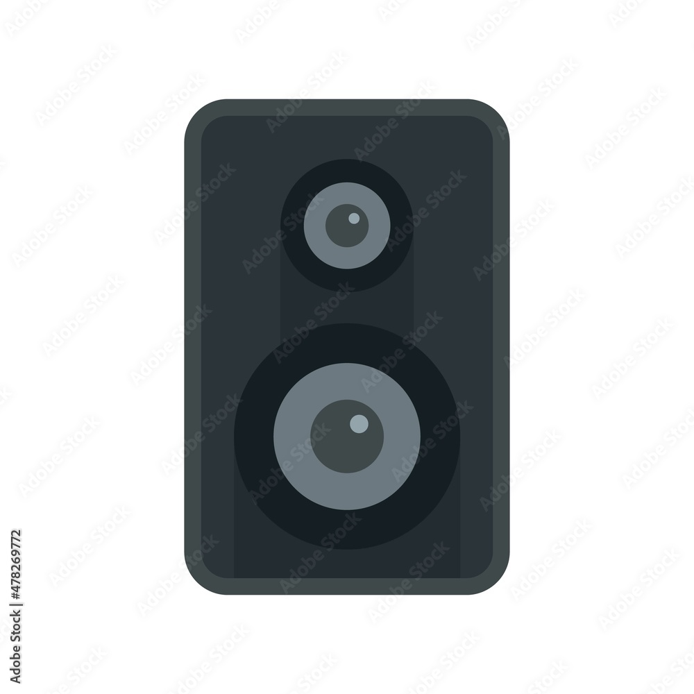 Acoustic speaker icon flat isolated vector Acoustic speaker icon flat isolated vector
