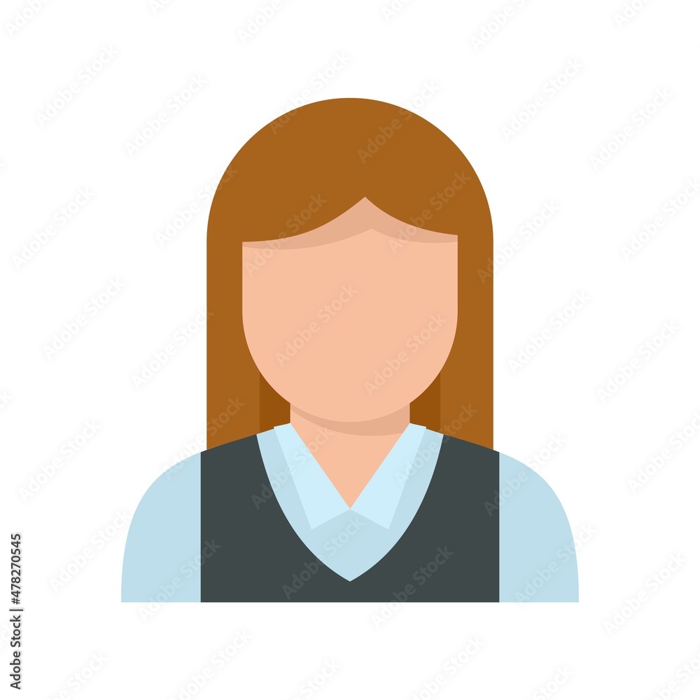 Woman realtor icon flat isolated vector Woman realtor icon flat isolated vector
