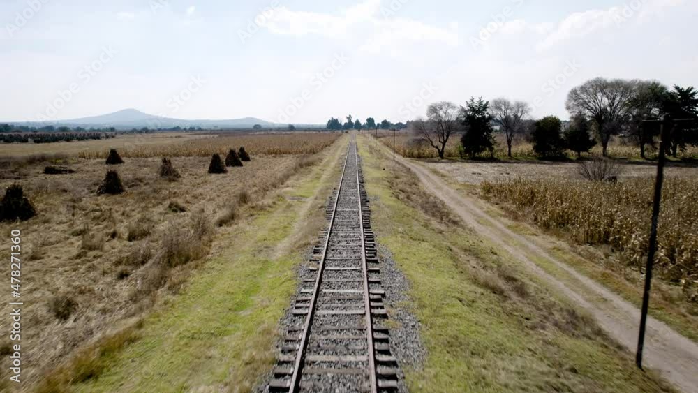 Fast view of railroad track ride in pachuca mexico Fast view of railroad track ride in pachuca mexico