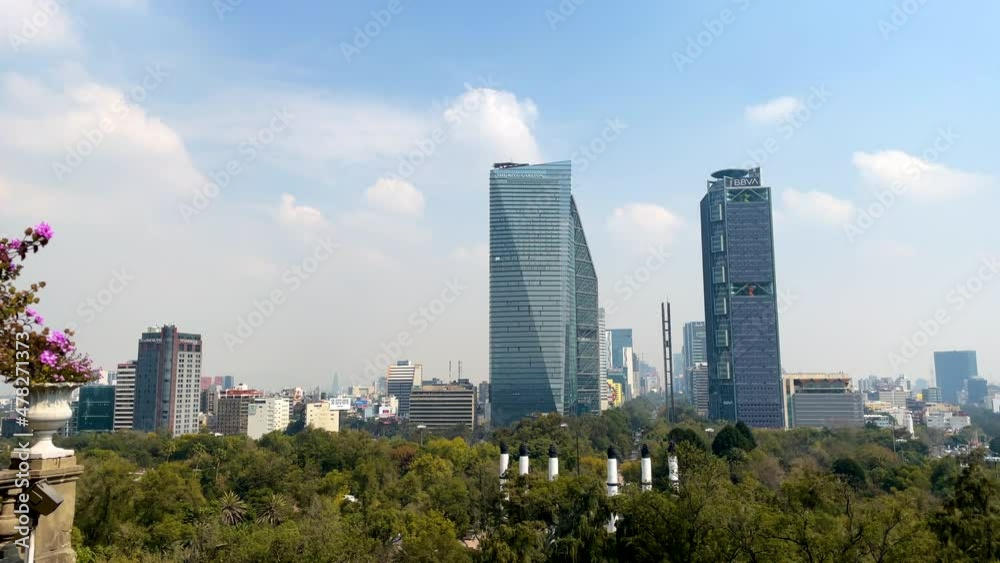 View of Chapultepec forest and paseo de la reforma in mexico city View of Chapultepec forest and paseo de la reforma in mexico city