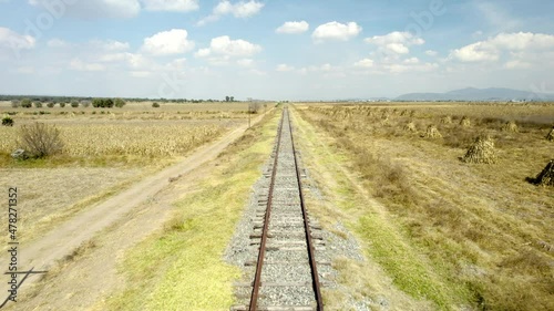 scene of Railroad track ride in Mexico meseta photo
