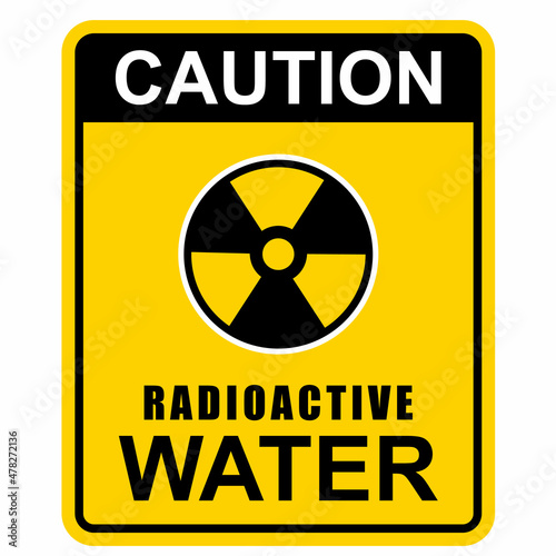 Caution, Radioactive Water, sticker  vector
