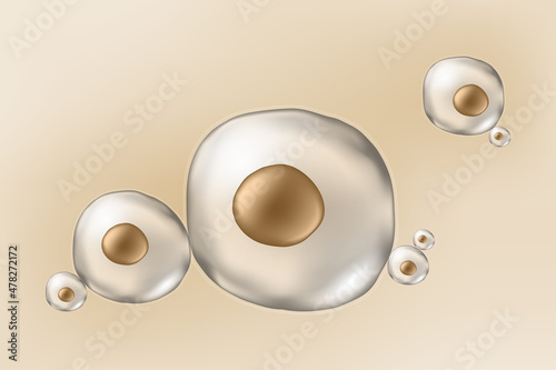 Stem cells under microscope background for website, media and publications. Biotechnology. Biology.