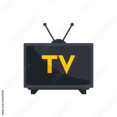 House public tv set icon flat isolated vector