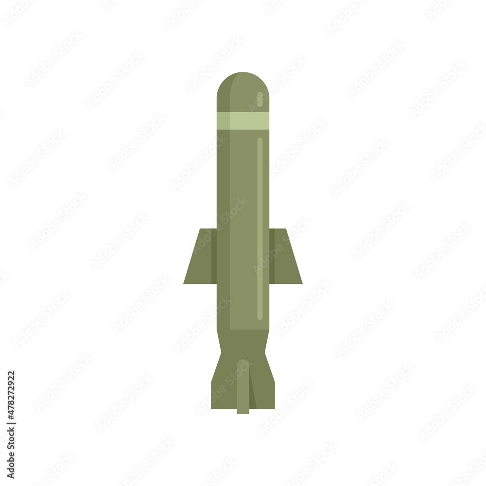 Missile battle icon flat isolated vector