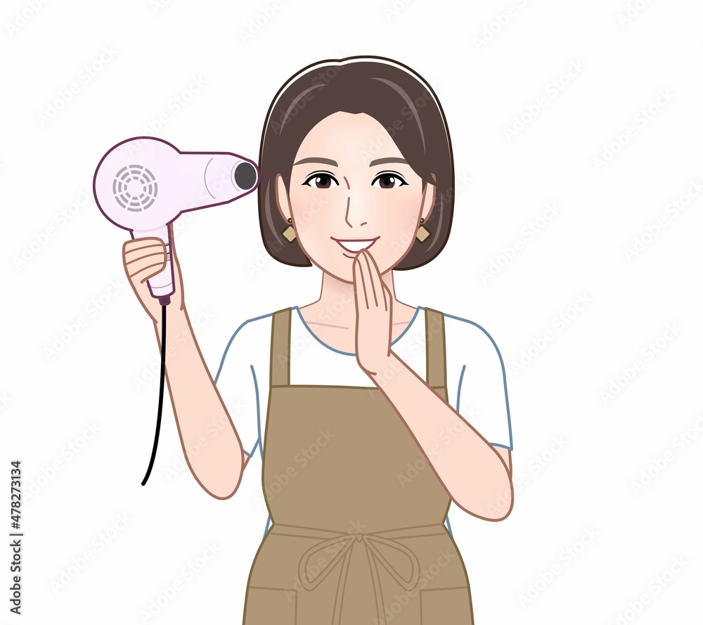 エプロンを着けてお母さん エプロンを着けてお母さん