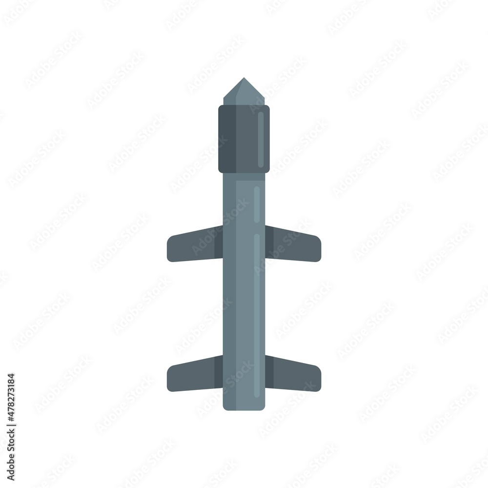 Missile danger icon flat isolated vector Missile danger icon flat isolated vector