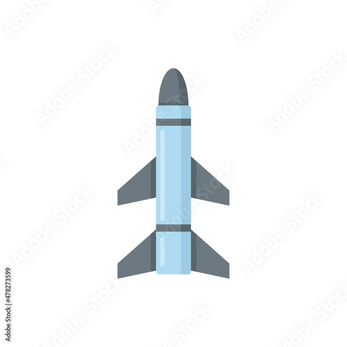 Missile gun icon flat isolated vector