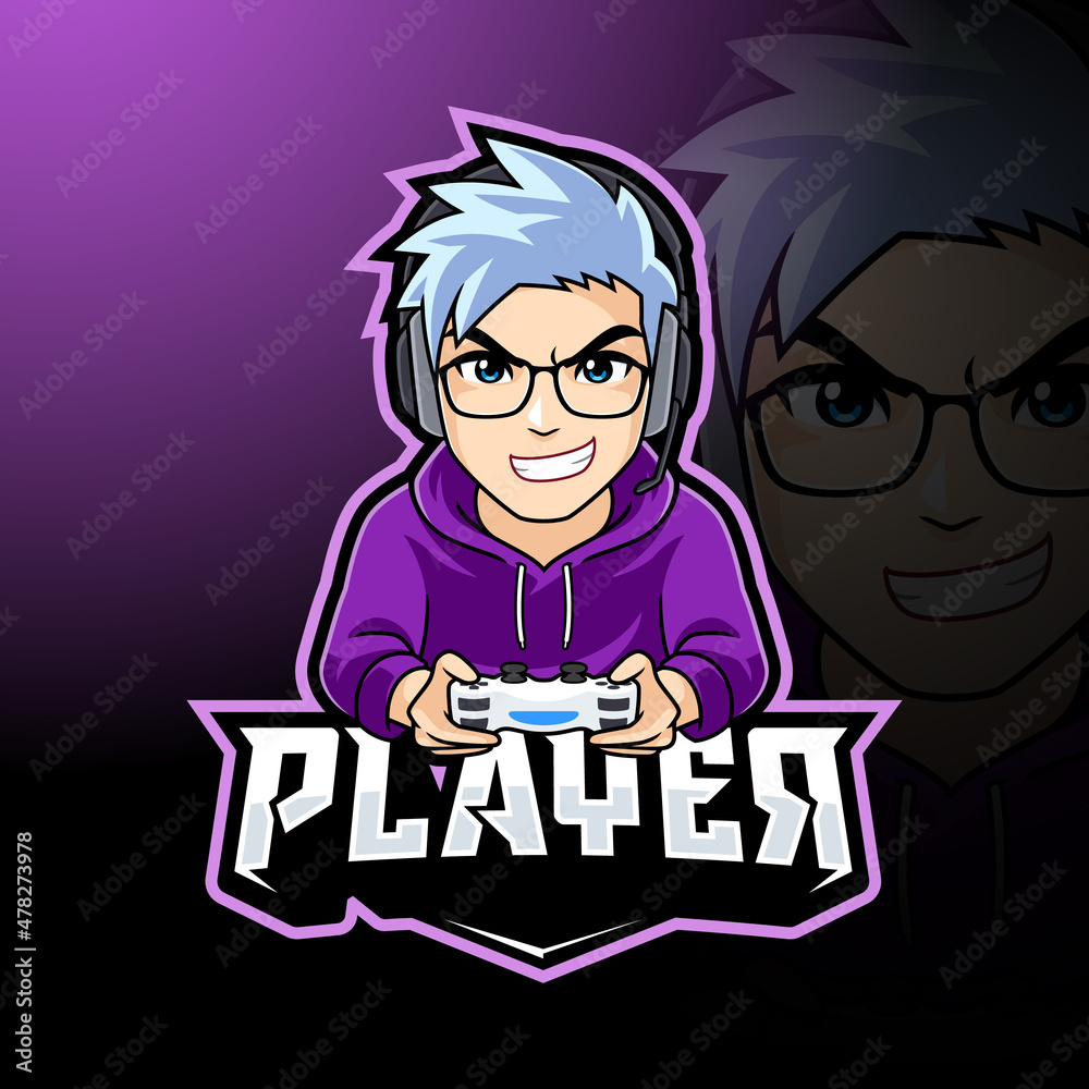 Premium Vector  Video gamer design with headphone esports mascot gaming  logo template illustration