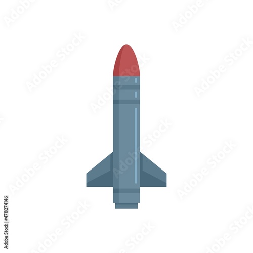 Fototapeta Naklejka Na Ścianę i Meble -  Missile fire icon flat isolated vector