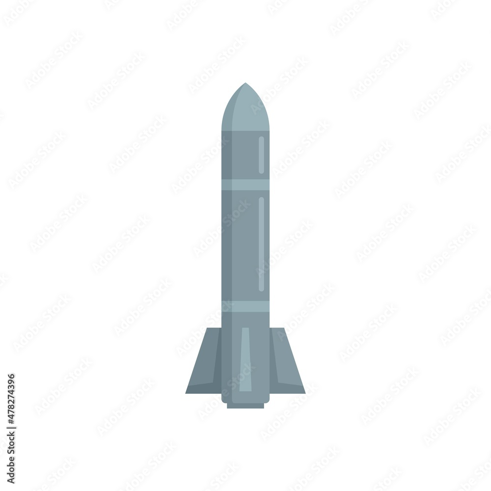 Missile nuke icon flat isolated vector