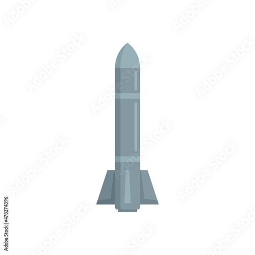 Fototapeta Naklejka Na Ścianę i Meble -  Missile nuke icon flat isolated vector