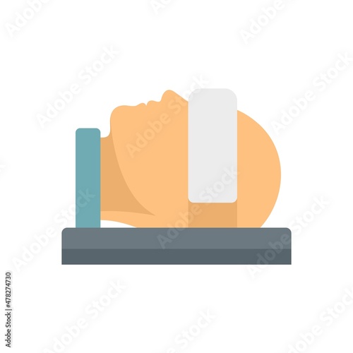 Magnetic resonance imaging head icon flat isolated vector
