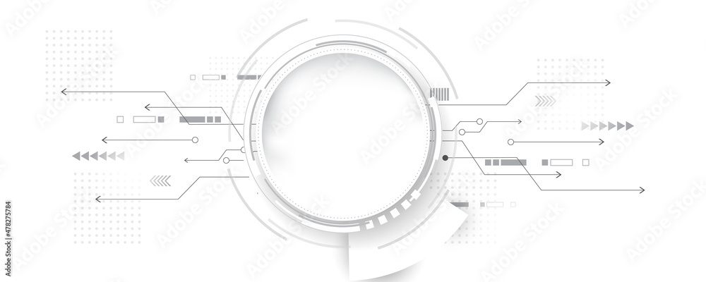 Abstract technology background, illustration, innovation background hi-tech communication concept, white background. digital science and technology