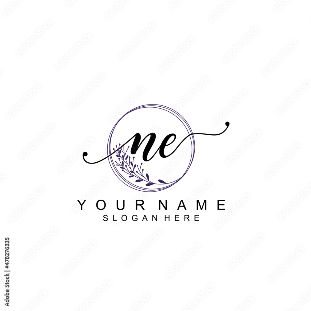 NE initial Luxury logo design collection