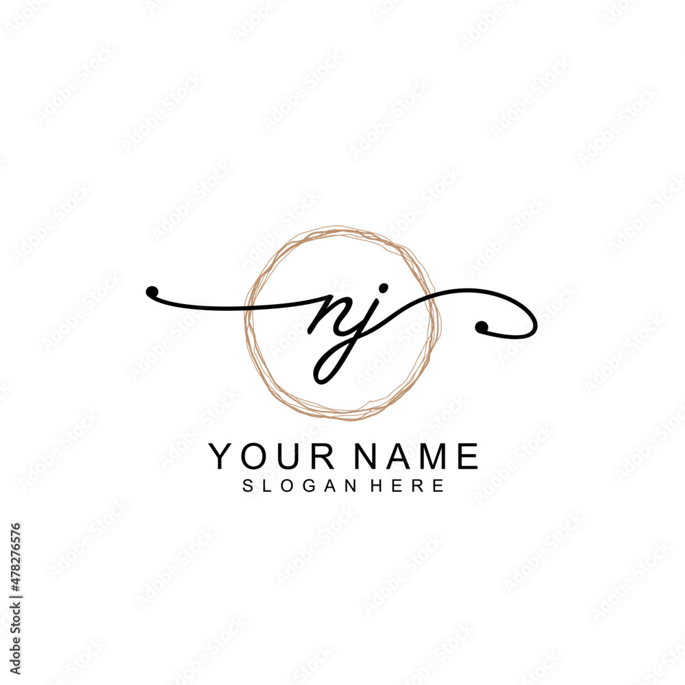NJ initial Signature logo template vector NJ initial Signature logo template vector