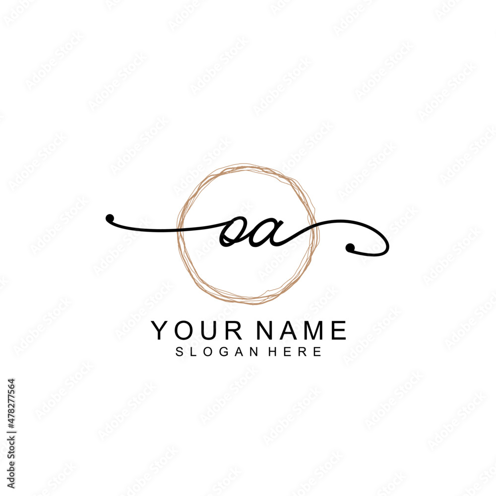 OA initial Signature logo template vector