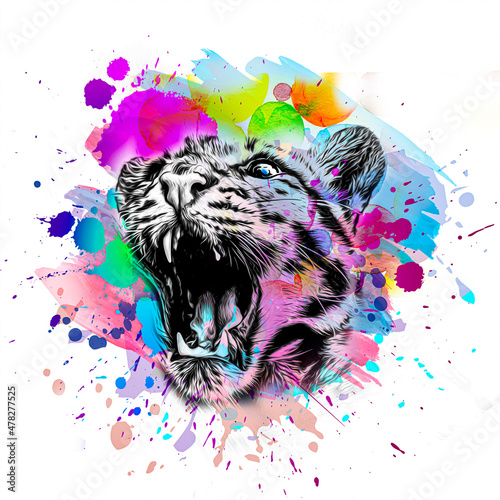 tiger head with creative co...