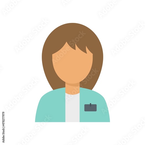 Woman estimator icon flat isolated vector