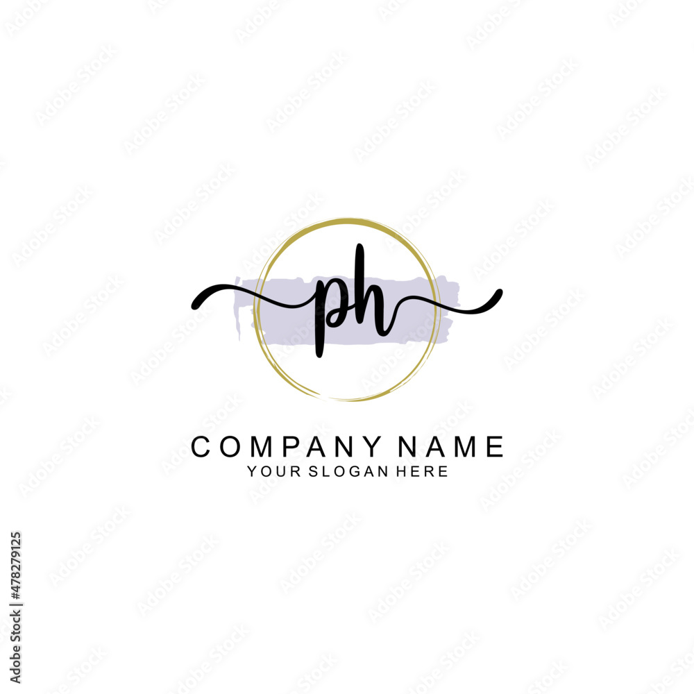PH Initial handwriting logo with circle hand drawn template vector PH Initial handwriting logo with circle hand drawn template vector