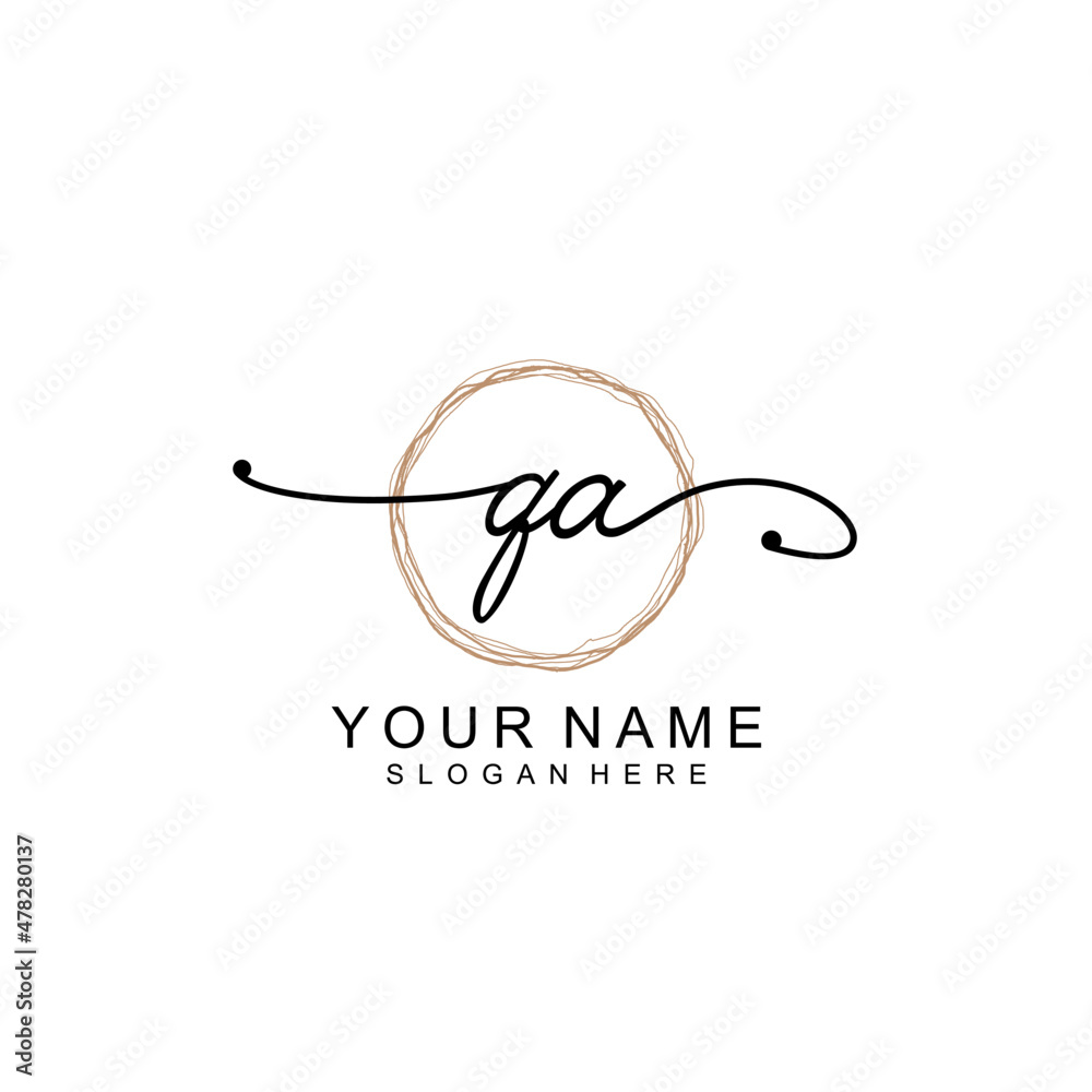 QA initial Signature logo template vector QA initial Signature logo template vector