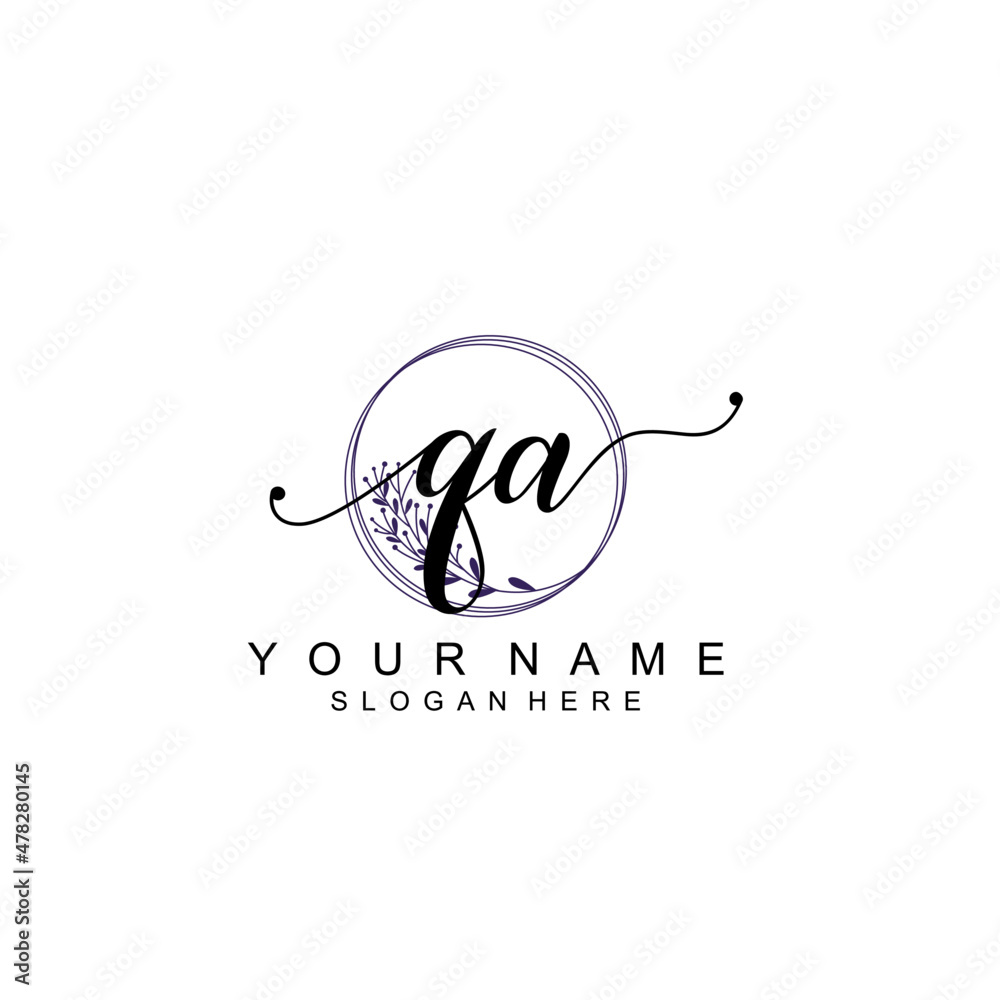 QA initial Luxury logo design collection QA initial Luxury logo design collection