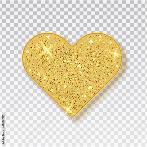 Sparkle glitter texture heart shape. Valentine heart shape element for luxury greeting cards and valentines day, design vector isolated icon. Amour
