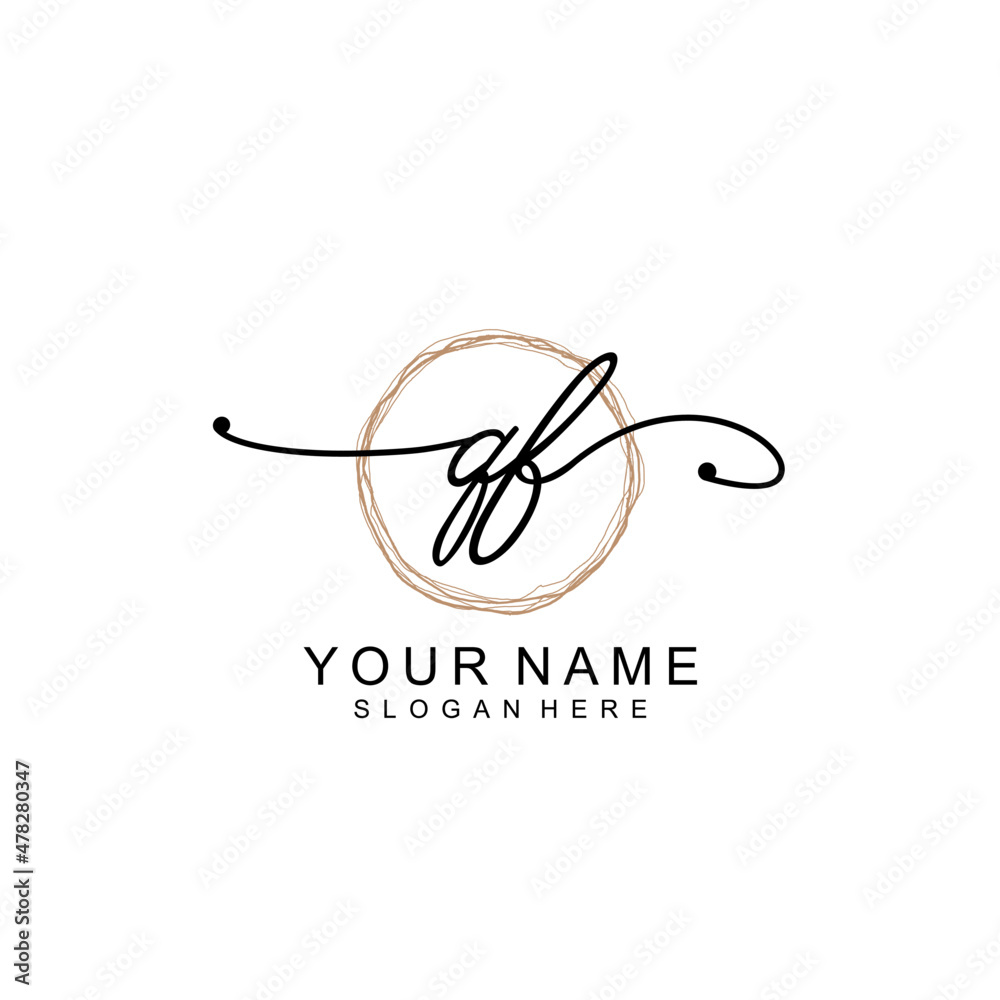 QF initial Signature logo template vector QF initial Signature logo template vector
