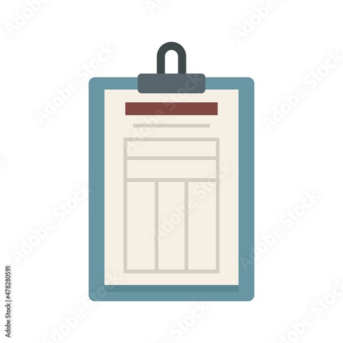 Estimator clipboard icon flat isolated vector