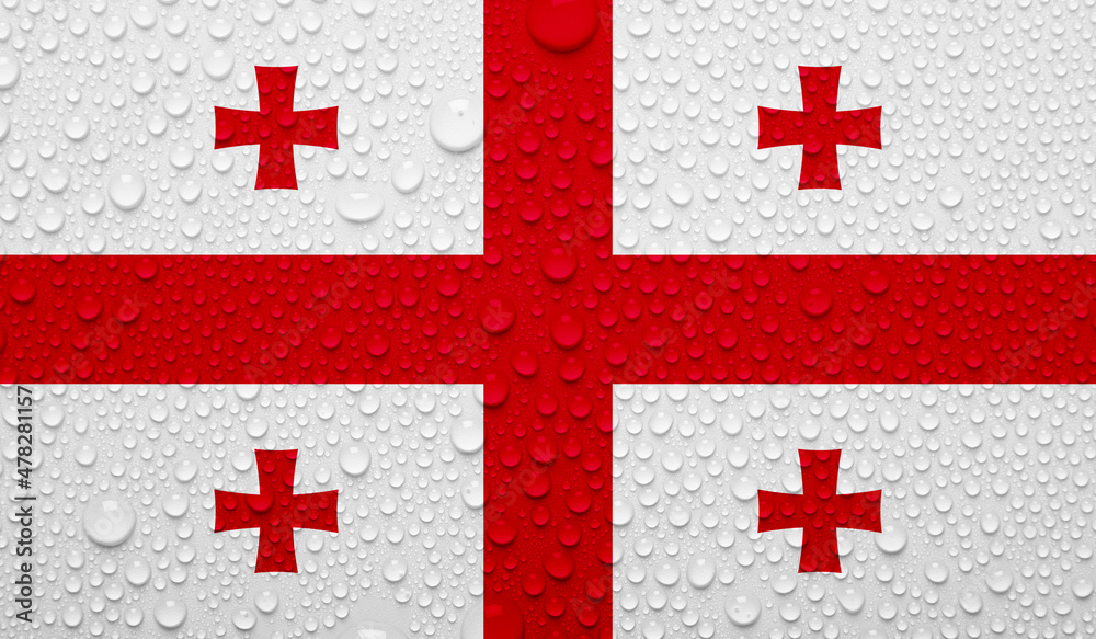 Georgia flag on water texture. 3D image Georgia flag on water texture. 3D image