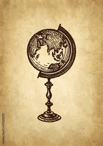 Globe ink sketch.