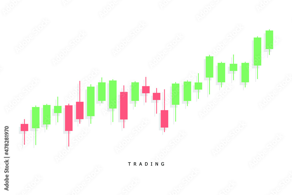 Trading icon illustration with candles. Rise and fall graph. Vector EPS 10 Trading icon illustration with candles. Rise and fall graph. Vector EPS 10