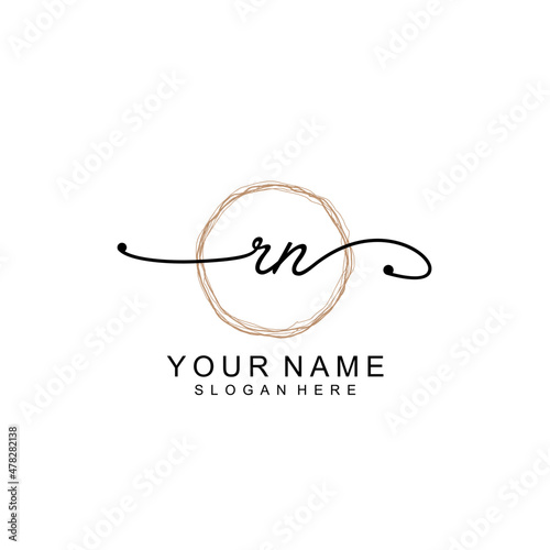RN initial Signature logo template vector