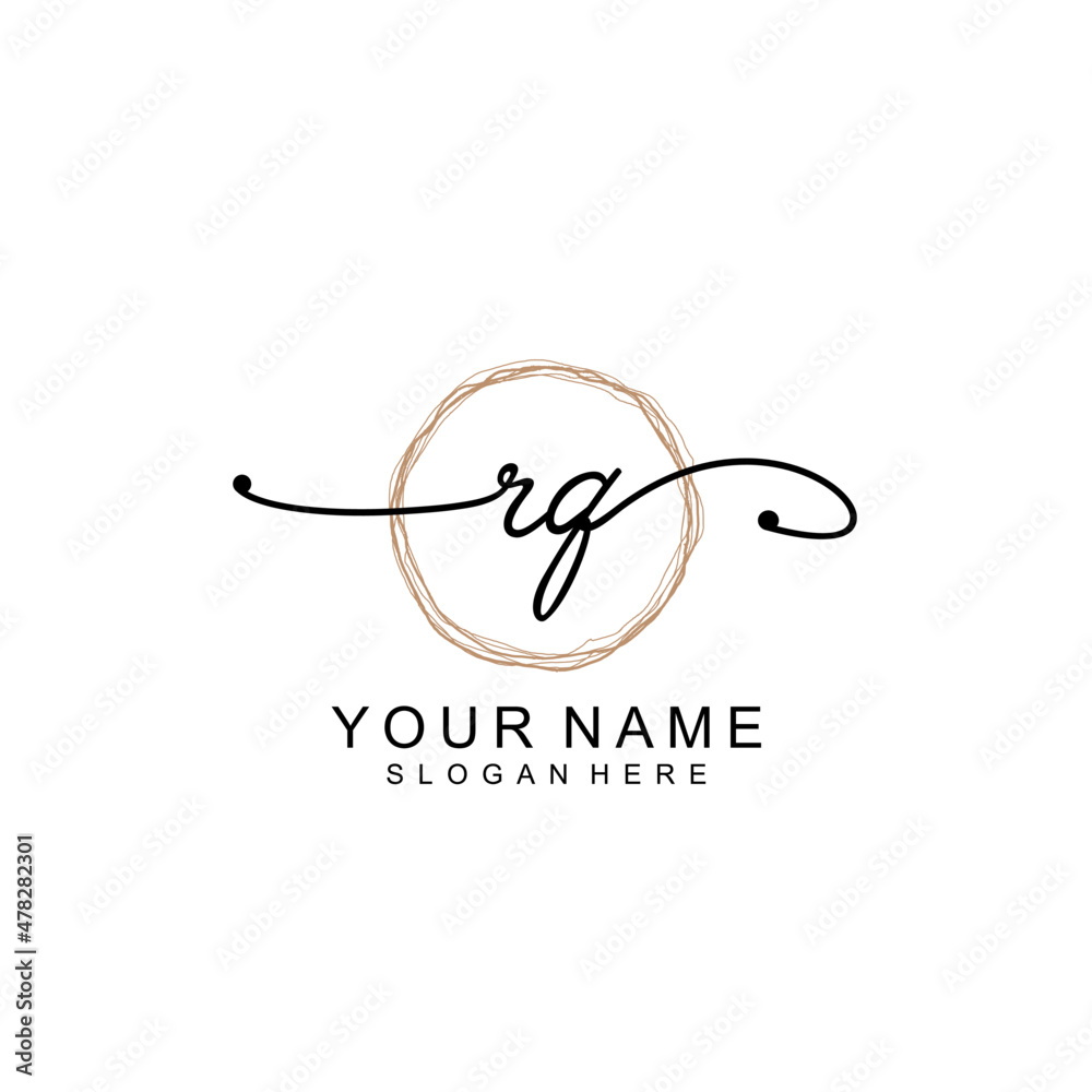 RQ initial Signature logo template vector RQ initial Signature logo template vector