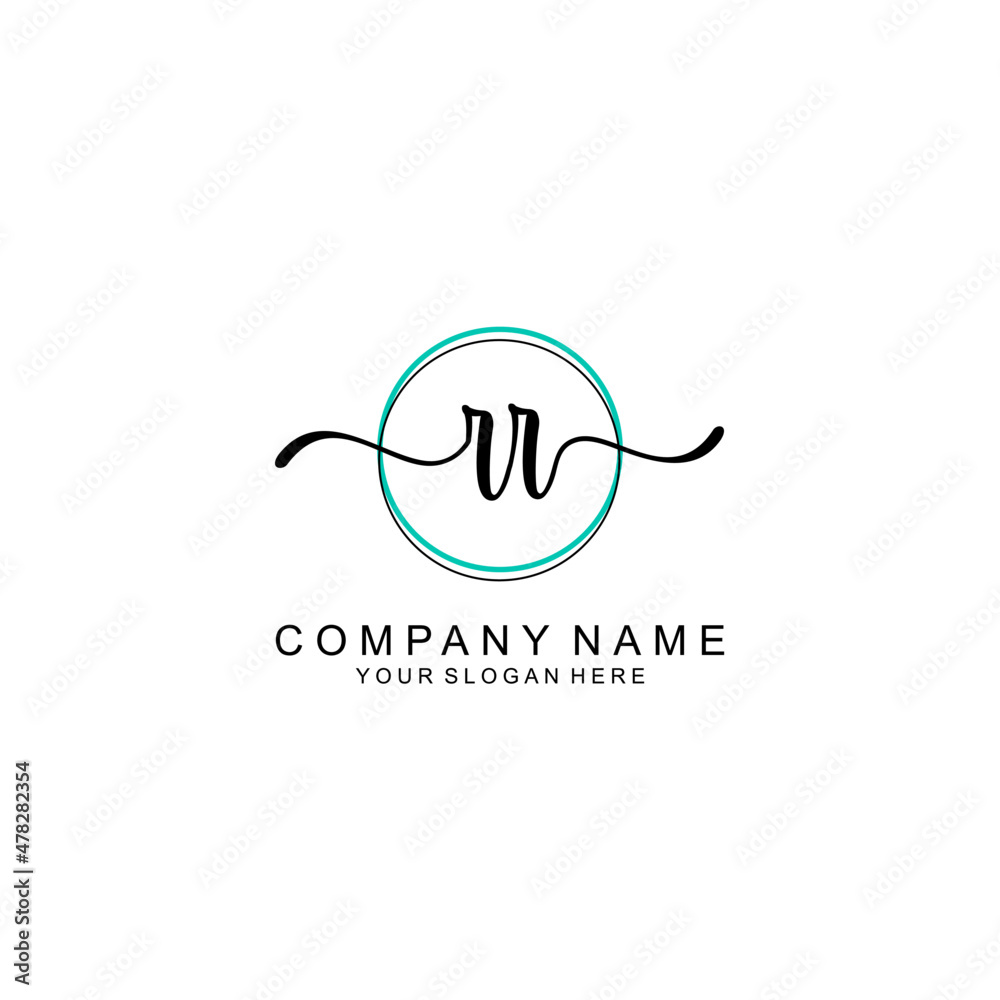 RR Initial handwriting logo with circle hand drawn template vector RR Initial handwriting logo with circle hand drawn template vector