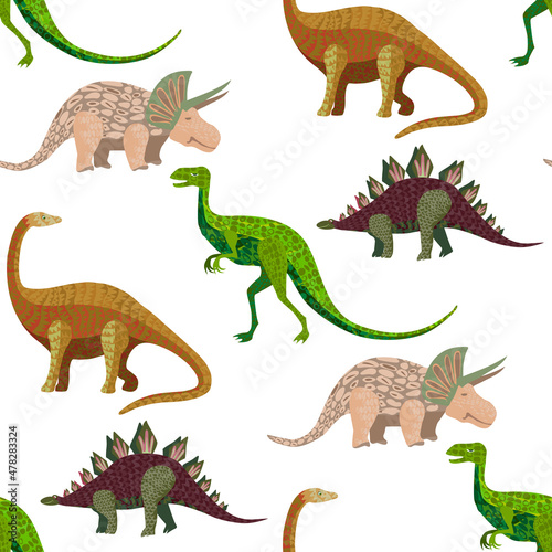 Dinosaurs Seamless Pattern 