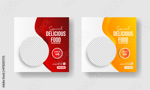 RESTURANT  food menu social media poste design Premium Vector