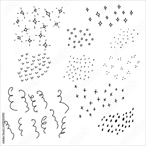 Doodle style abstract space fillers
