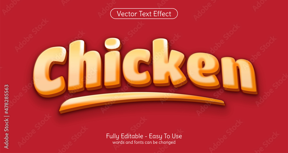 Chicken 3d text editable style effect template Chicken 3d text editable style effect template