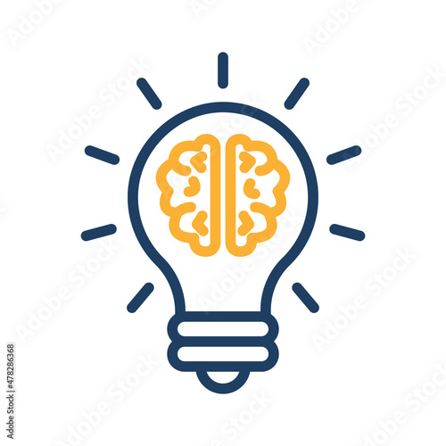 Brain bulb Vector icon which is suitable for commercial work and easily modify or edit it

