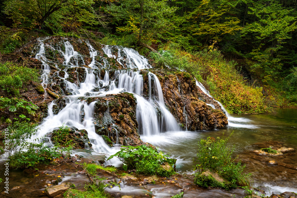 Cascade waterfalls. Travel in Bulgaria. Dokuzak waterfall Cascade waterfalls. Travel in Bulgaria. Dokuzak waterfall