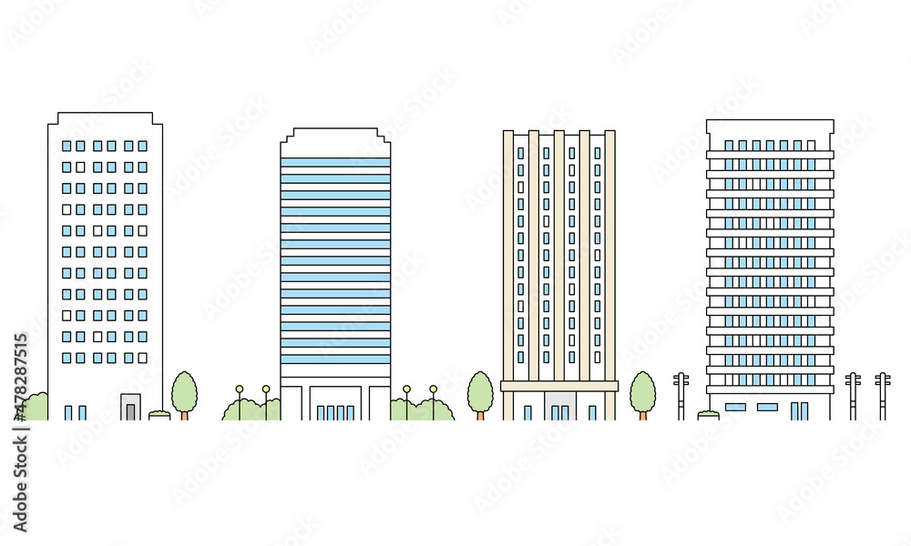 高層ビルのイラスト素材 Stock Vector Adobe Stock