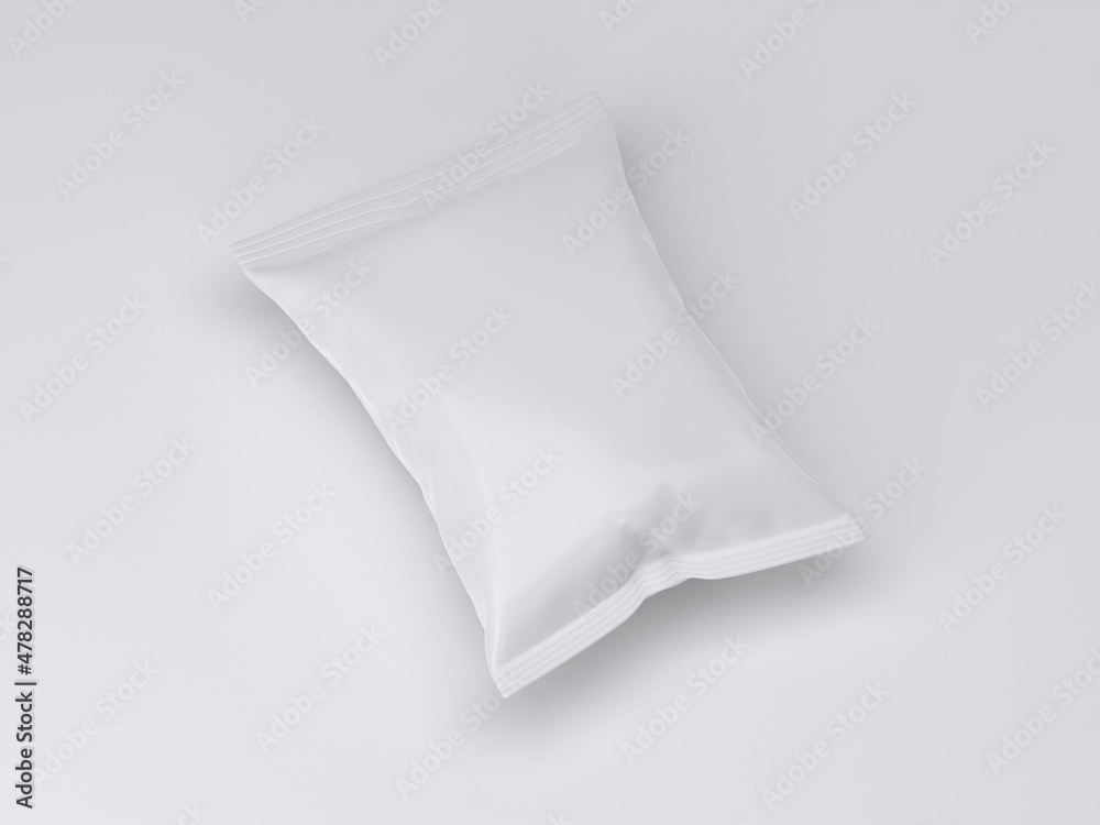 Fototapeta premium 3d render plastic packaging mockup template photo with white background top view