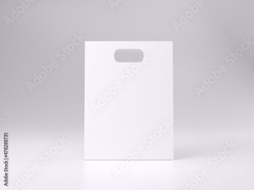3d render white paper shopping bag for mockup template
