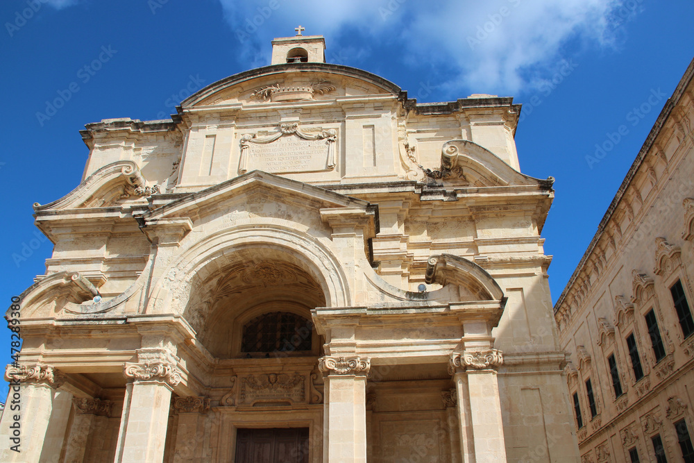 baroque church (sainte-catherine) in valletta (malta)