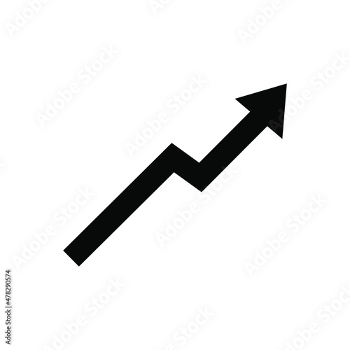 Growth Trend Chart icon vector set. Profit graph illustration sign collection. up arrow symbol or logo.