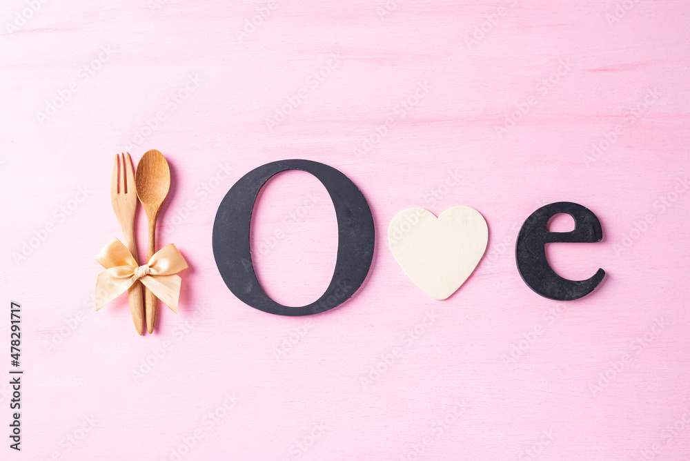 Love concept on pink background, Valentine day