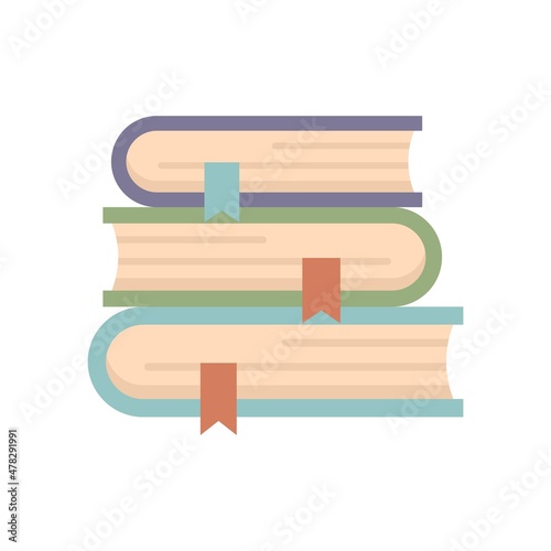 Foreign language study books icon flat isolated vector