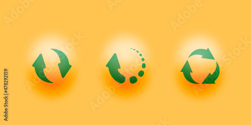 Set of recycle icons nice shadow effect