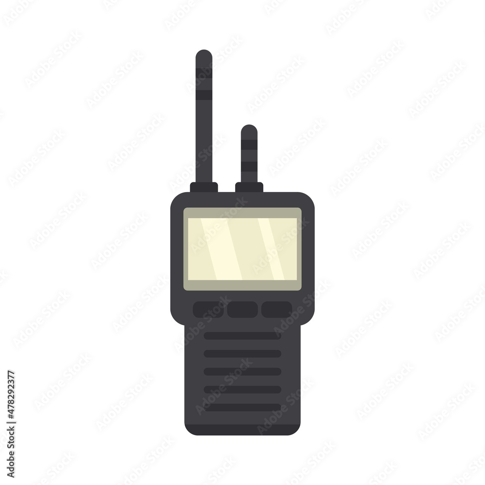 Investigator walkie talkie icon flat isolated vector